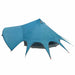 Cort Teepee cu acoperiș Albastru și Gri 600 x 600 x 347 cm - WALTI WALTI