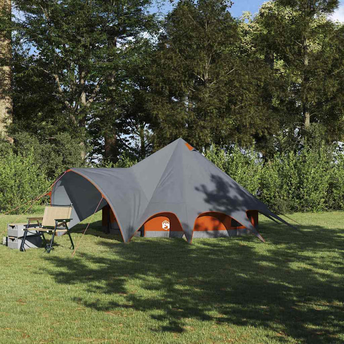 Cort Teepee cu acoperiș Gri și Portocalie 600 x 600 x 347 cm - WALTI WALTI