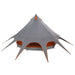Cort Teepee cu acoperiș Gri și Portocalie 600 x 600 x 347 cm - WALTI WALTI