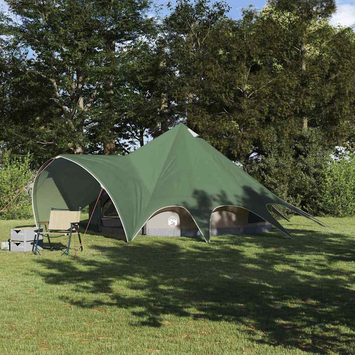 Cort Teepee cu acoperiș Verde și gri 600 x 600 x 347 cm - WALTI WALTI