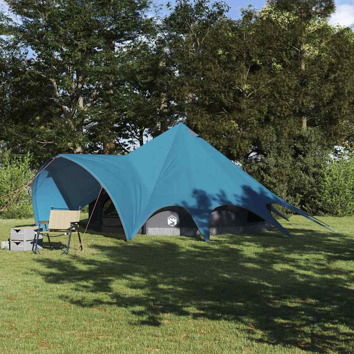Cort Teepee cu acoperiș Albastru și Gri 600 x 600 x 347 cm - WALTI WALTI