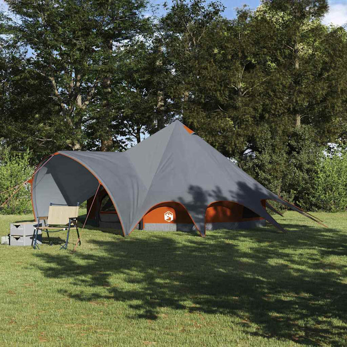 Cort Teepee cu acoperiș Gri și Portocalie 600 x 600 x 347 cm - WALTI WALTI