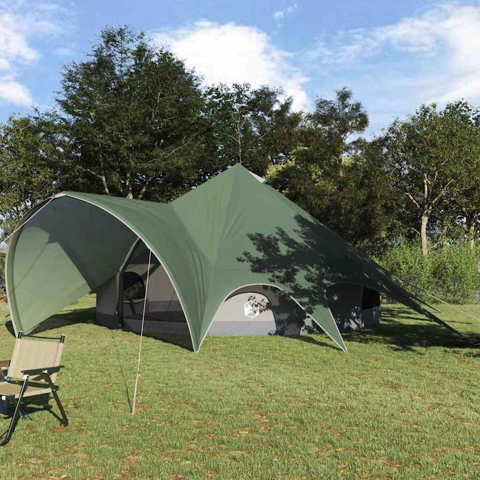 Cort Teepee cu acoperiș Verde și gri 600 x 600 x 347 cm - WALTI WALTI