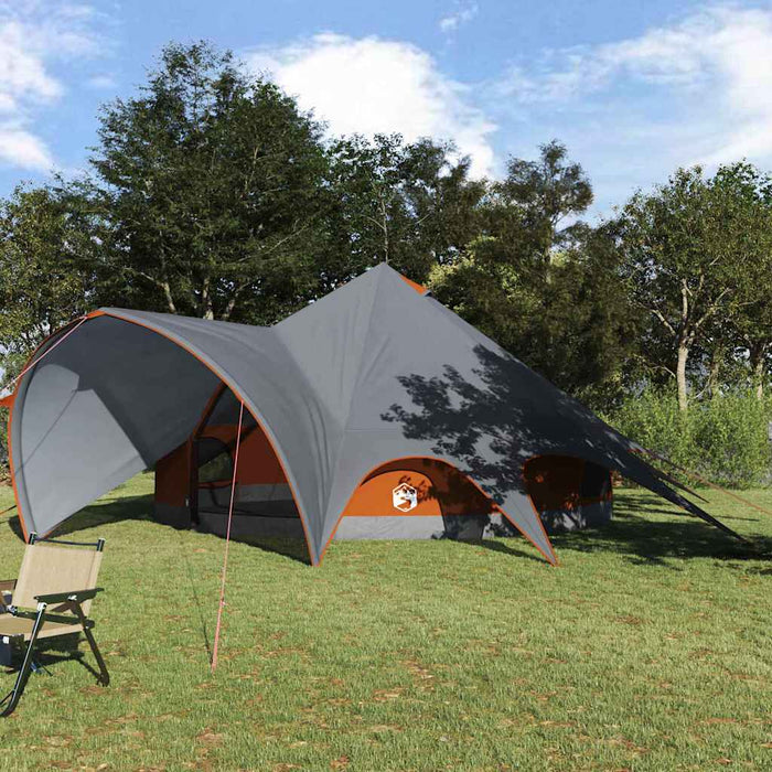 Cort Teepee cu acoperiș Gri și Portocalie 600 x 600 x 347 cm - WALTI WALTI