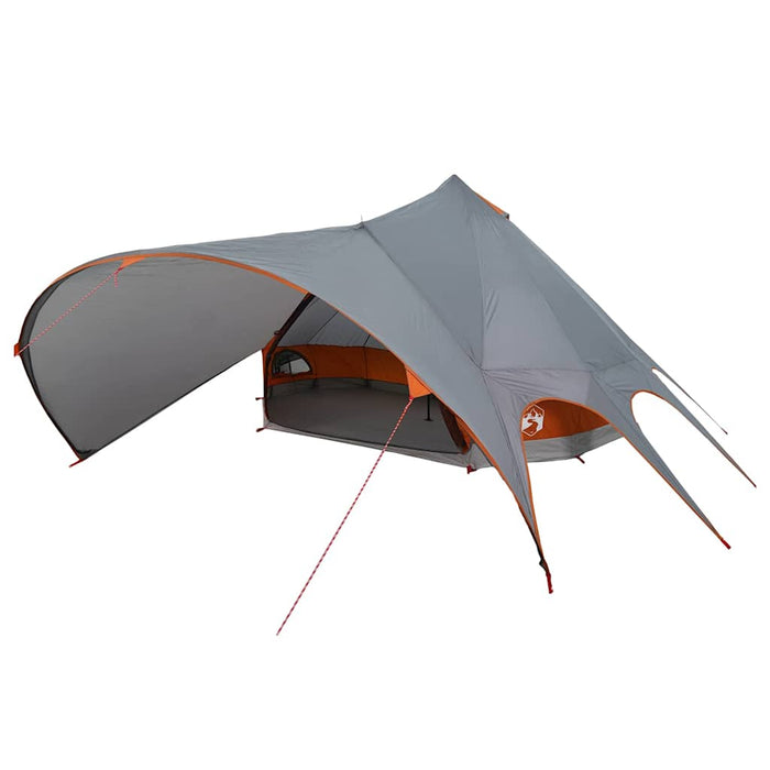 Cort Teepee cu acoperiș Gri și Portocalie 600 x 600 x 347 cm - WALTI WALTI