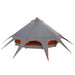 Cort Teepee cu acoperiș Gri și Portocalie 600 x 600 x 347 cm - WALTI WALTI
