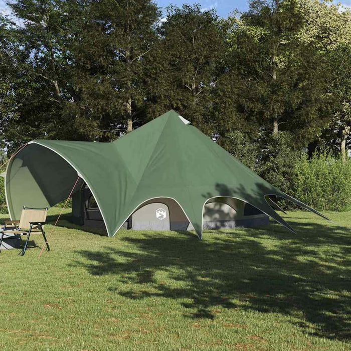 Cort Teepee cu acoperiș Verde și gri 600 x 600 x 347 cm - WALTI WALTI