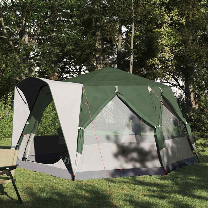 Tent Cabină cu acoperiș Verde și alb 333 x 317 x 194 cm - WALTI WALTI
