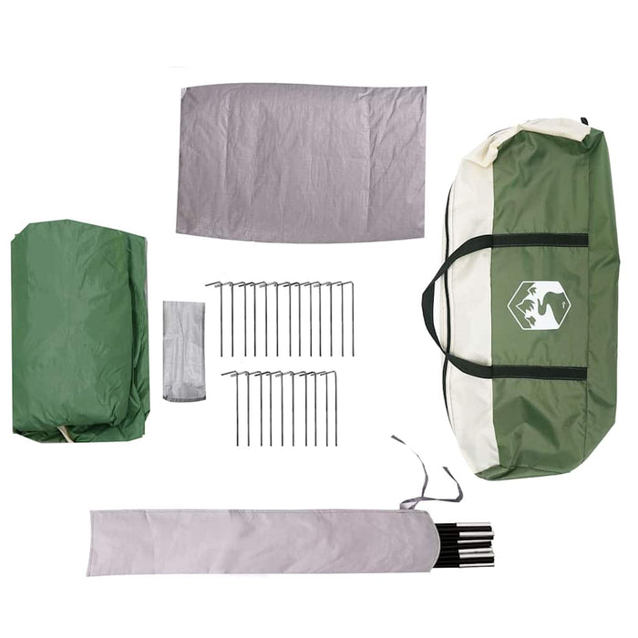 Cort cabană pentru 3 persoane Verde și alb 320 x 320 x 203 cm - WALTI WALTI