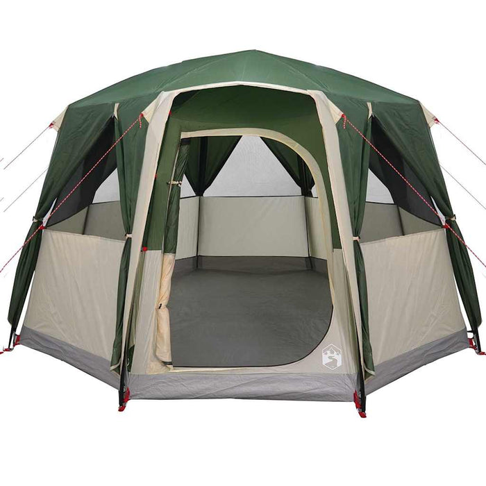 Cort cabană pentru 3 persoane Verde și alb 320 x 320 x 203 cm - WALTI WALTI
