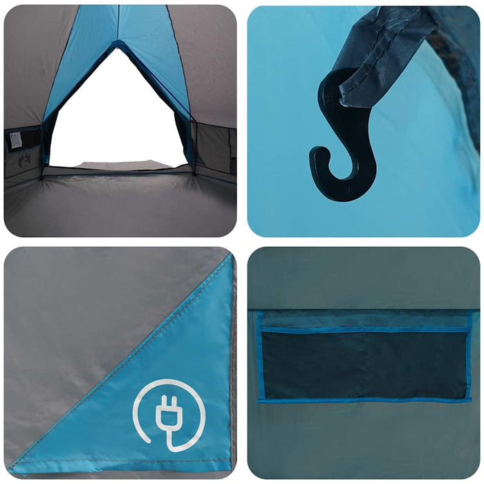 Cort Teepee cu acoperiș Albastru și Gri 490 x 410 x 210 cm - WALTI WALTI