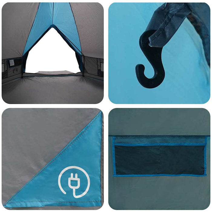 Cort Teepee cu acoperiș Albastru și Gri 490 x 410 x 210 cm - WALTI WALTI