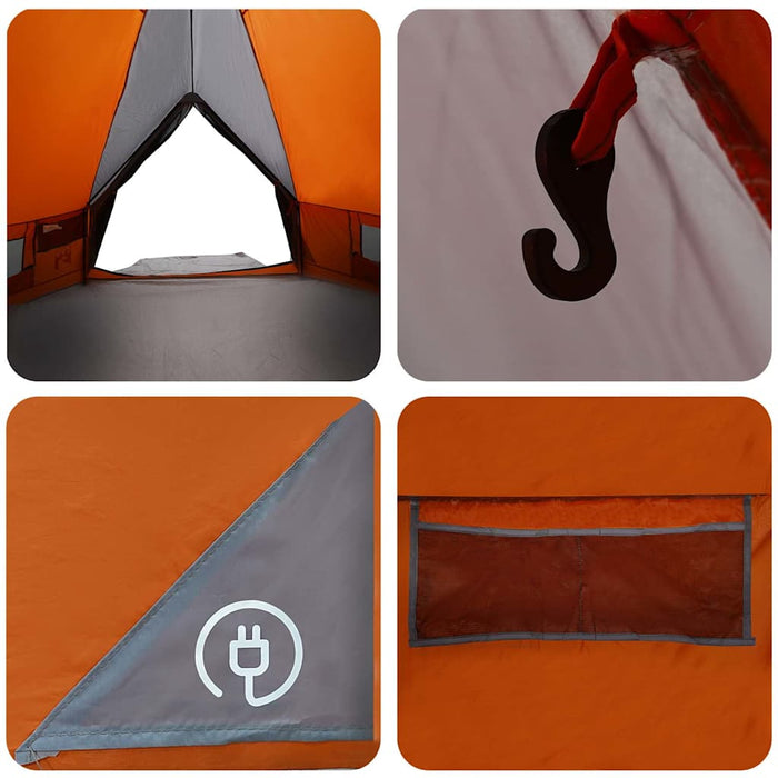 Cort Teepee cu acoperiș Gri și Portocalie 490 x 410 x 210 cm - WALTI WALTI