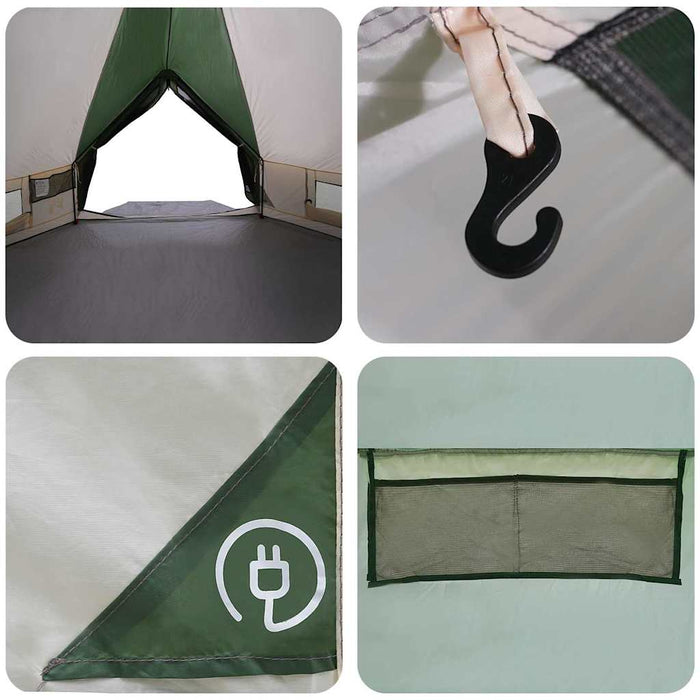 Cort Teepee cu acoperiș Verde și gri 490 x 410 x 210 cm - WALTI WALTI