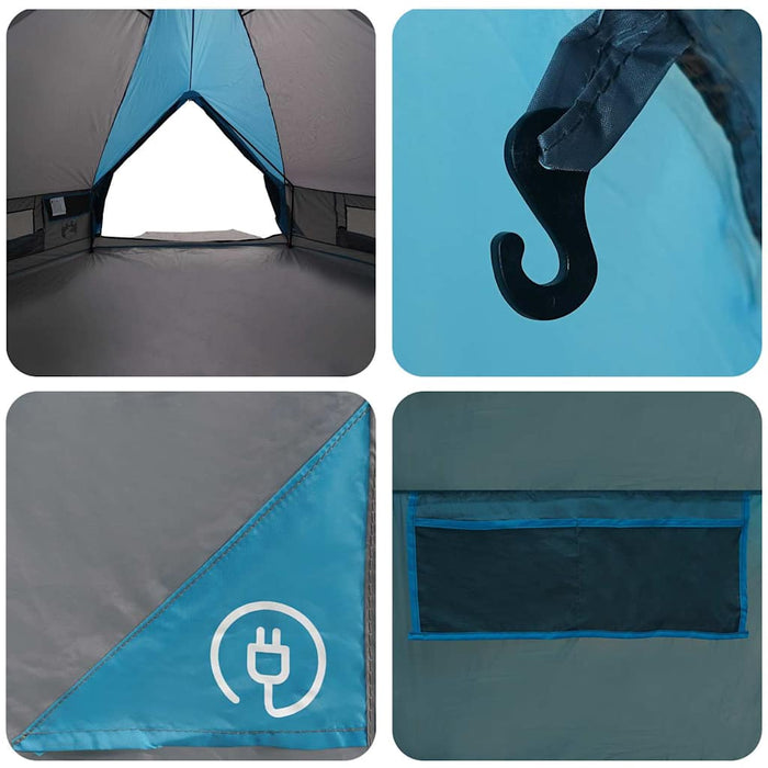 Cort Teepee cu acoperiș Albastru și Gri 490 x 410 x 210 cm - WALTI WALTI