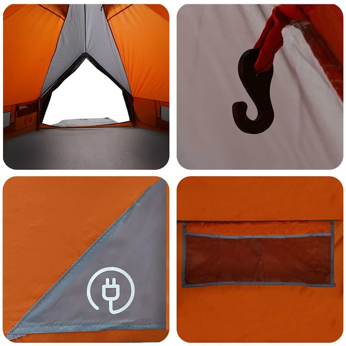 Cort Teepee cu acoperiș Gri și Portocalie 490 x 410 x 210 cm - WALTI WALTI