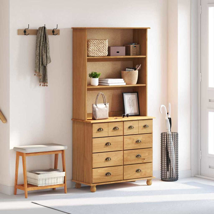 Hutch ASKIM Ceară de Miere 91 x 40 x 184 cm Lemn de pin masiv - WALTI WALTI