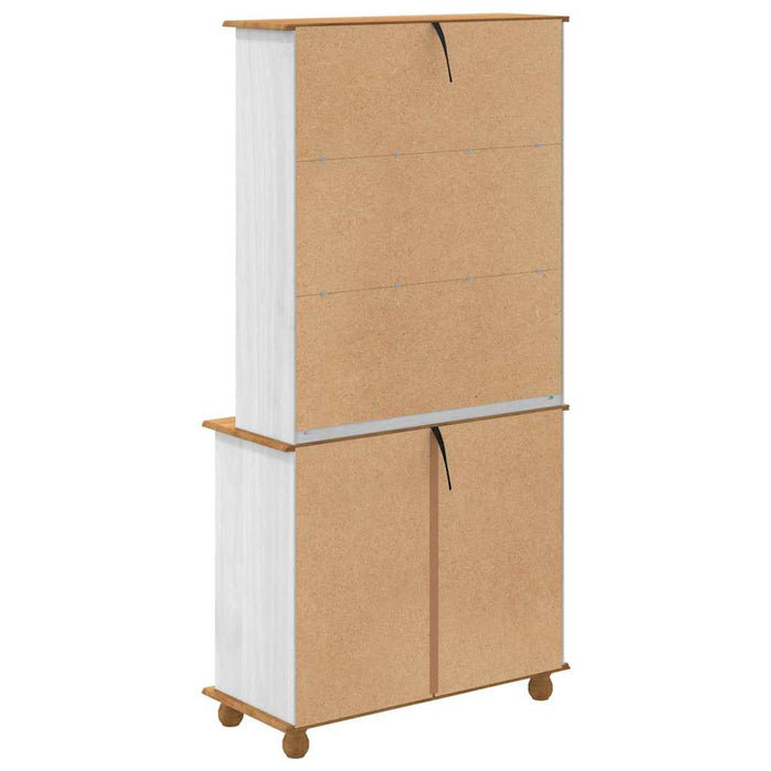 Hutch cu sertar ASKIM Alb 91 x 40 x 184 cm Lemn de pin masiv WALTI