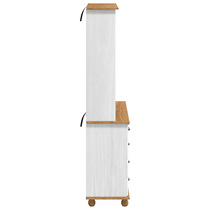 Hutch cu sertar ASKIM Alb 91 x 40 x 184 cm Lemn de pin masiv WALTI