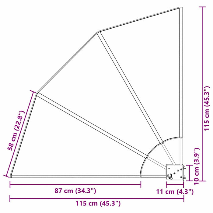Ecran de intimitate pentru balcon 115 x 115 cm Poliester - WALTI WALTI