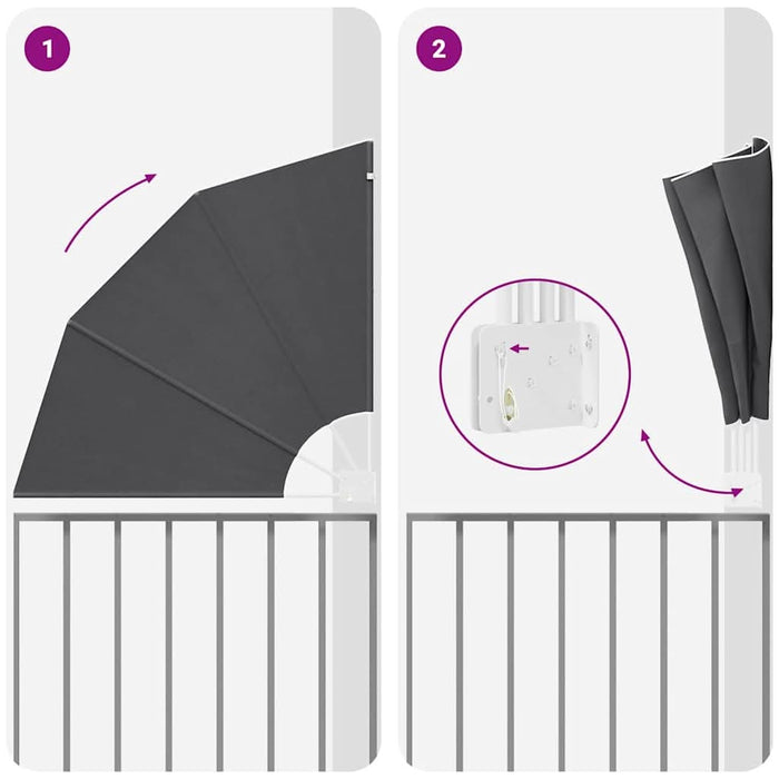 Ecran de intimitate pentru balcon Negru 115 x 115 cm Poliester - WALTI WALTI