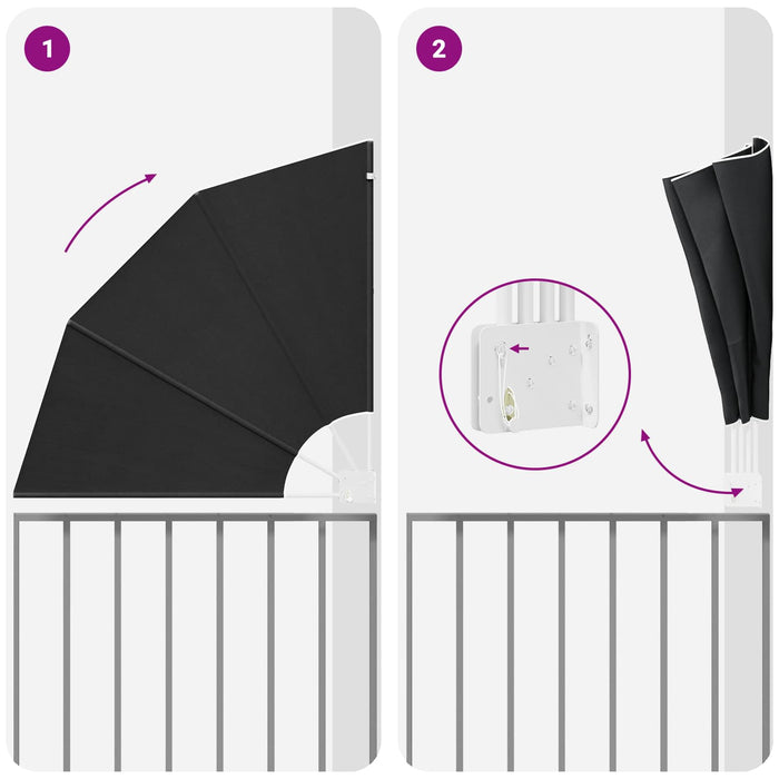 Ecran de intimitate pentru balcon 115 x 115 cm Poliester Negru - WALTI WALTI