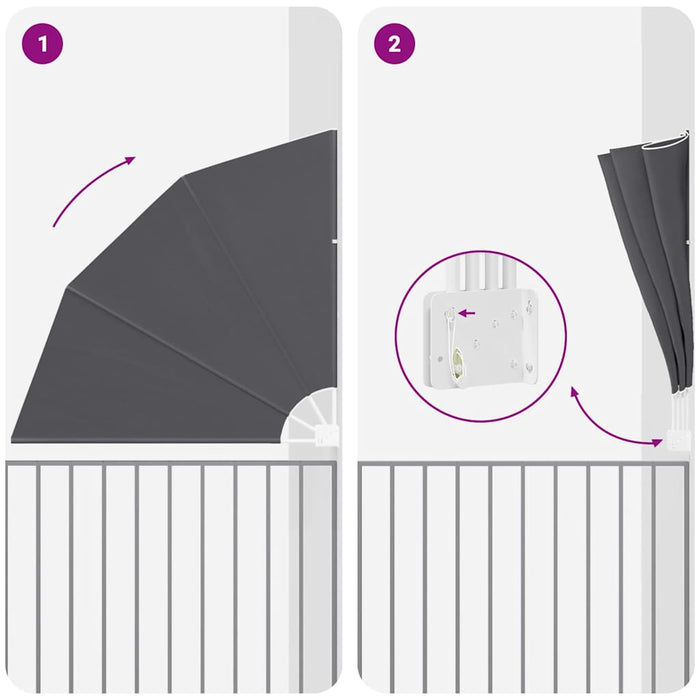 Ecran de intimitate pentru balcon Negru 160 x 160 cm țesătură - WALTI WALTI