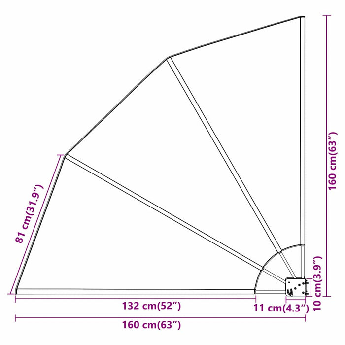 Ecran de intimitate pentru balcon Negru 160 x 160 cm țesătură - WALTI WALTI