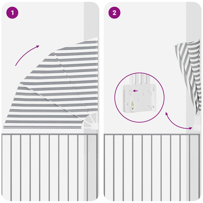 Ecran de intimitate pentru balcon Antracit și alb 160 x 160 cm - WALTI WALTI