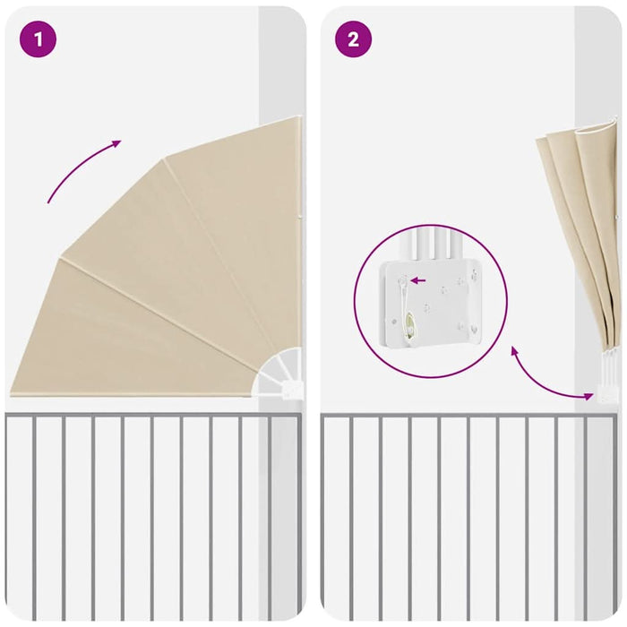 Ecran de intimitate pentru balcon Bej 140 x 140 cm Poliester - WALTI WALTI