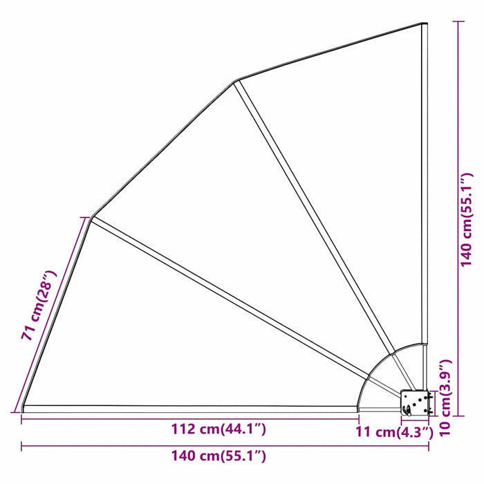 Ecran de intimitate pentru balcon Alb 140 x 140 cm Poliester - WALTI WALTI
