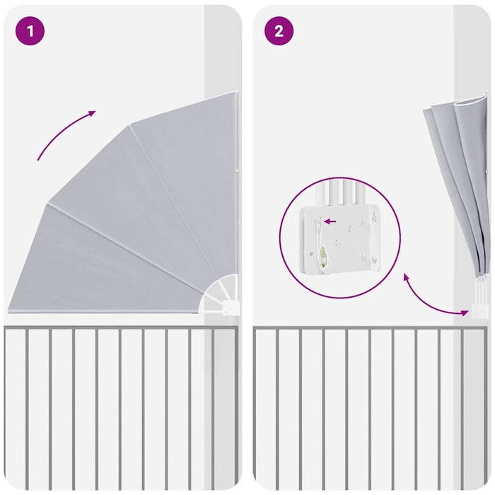 Ecran de intimitate pentru balcon 160 x 160 cm Poliester Gri - WALTI WALTI