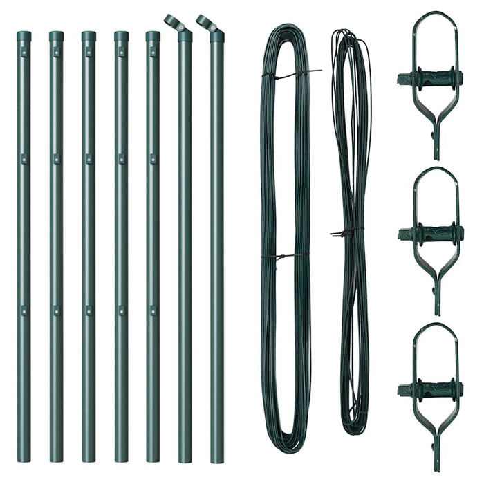 Stâlp de gard. 7 pcs Verde Oțel - WALTI WALTI