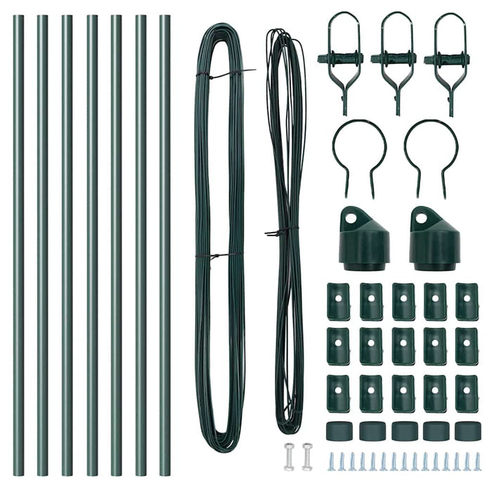Stâlp de gard. 7 pcs Verde Oțel - WALTI WALTI