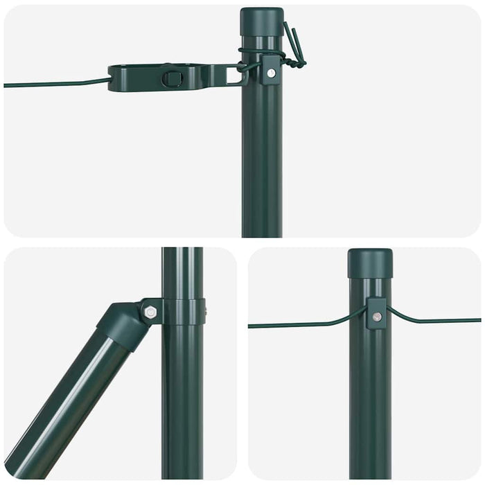 Stâlp de gard. 7 pcs Verde Oțel - WALTI WALTI