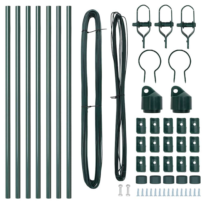 Stâlp de gard. 7 pcs Verde Oțel - WALTI WALTI