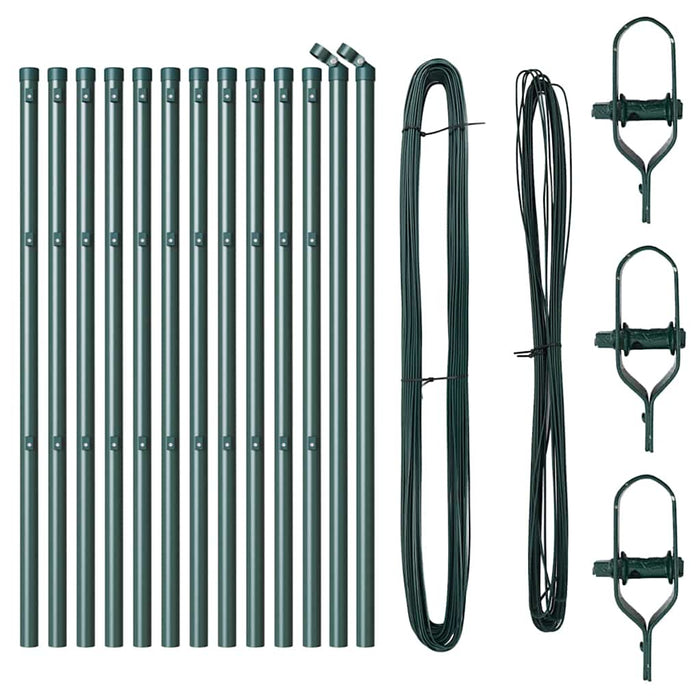 Stâlp de gard. 13 pcs Verde Oțel - WALTI WALTI