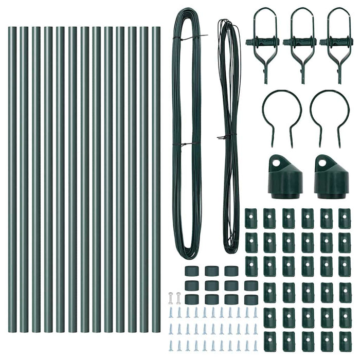 Stâlp de gard. 13 pcs Verde Oțel - WALTI WALTI