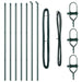 Stâlp de gard. 7 pcs Verde Oțel - WALTI WALTI