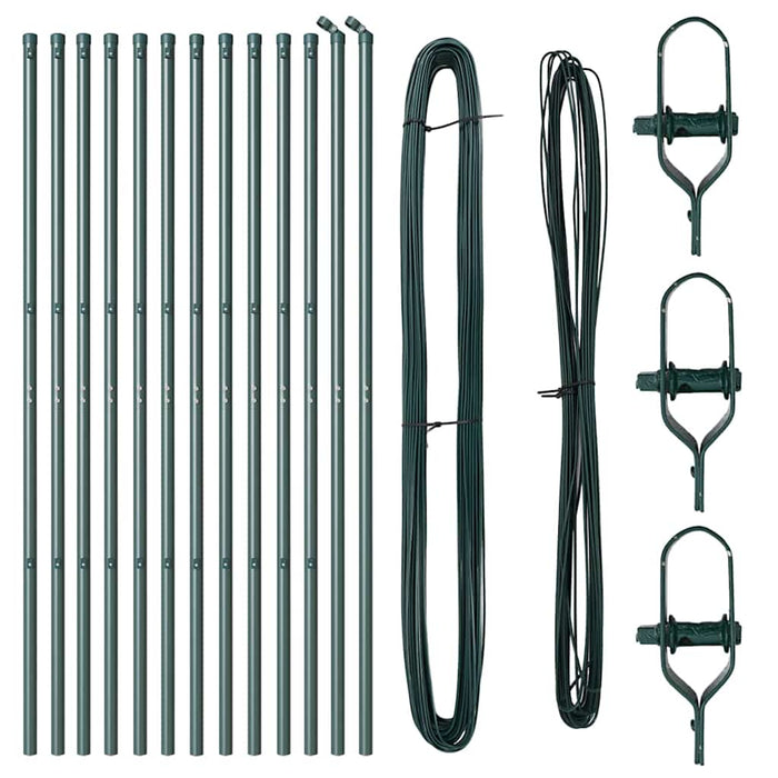 Stâlp de gard. 13 pcs Verde Oțel - WALTI WALTI
