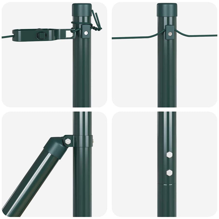Stâlp de gard. 7 pcs Verde Oțel - WALTI WALTI
