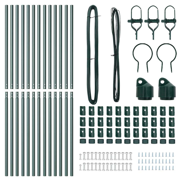 Stâlp de gard. 13 pcs Verde Oțel - WALTI WALTI