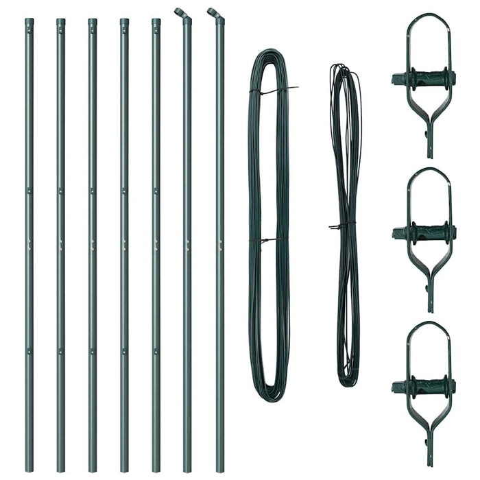 Stâlp de gard. 7 pcs Verde Oțel - WALTI WALTI