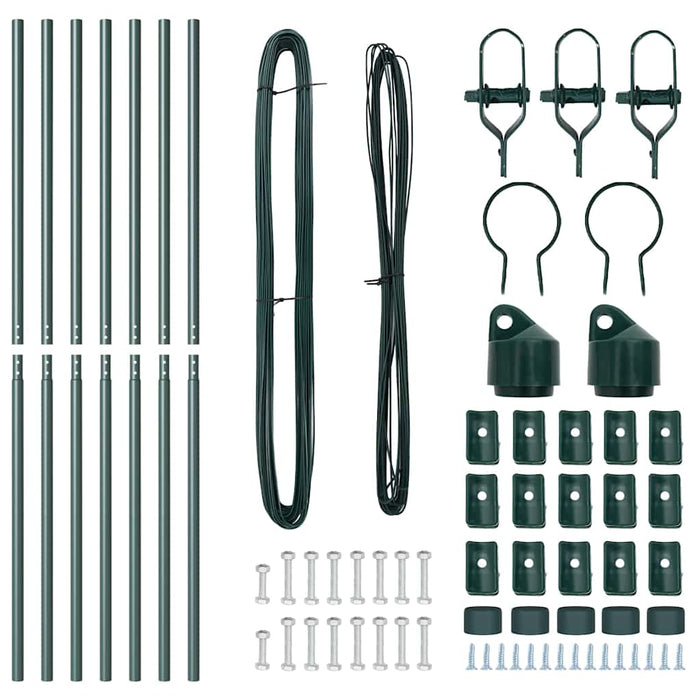 Stâlp de gard. 7 pcs Verde Oțel - WALTI WALTI