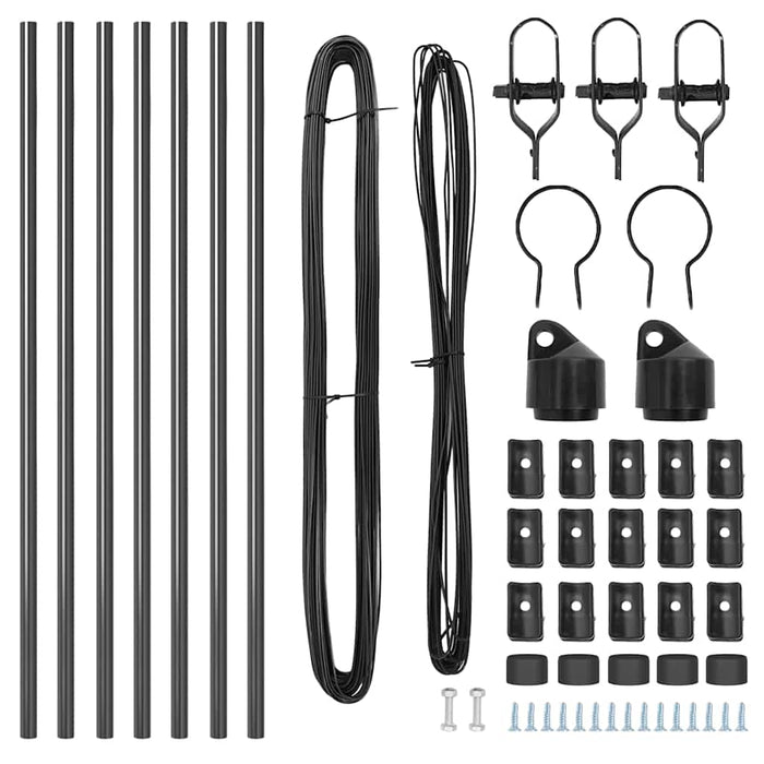 Stâlp de gard. 7 pcs Gri Oțel - WALTI WALTI