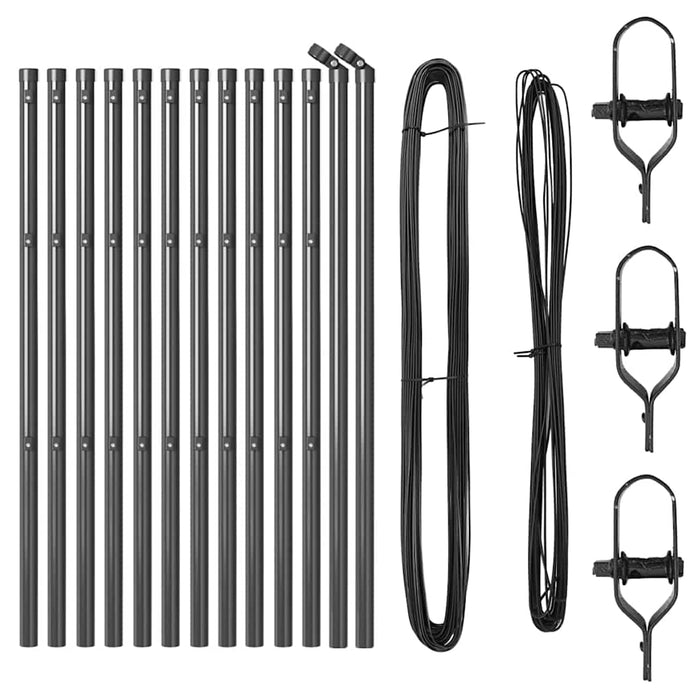 Stâlp de gard. 13 pcs Gri Oțel - WALTI WALTI