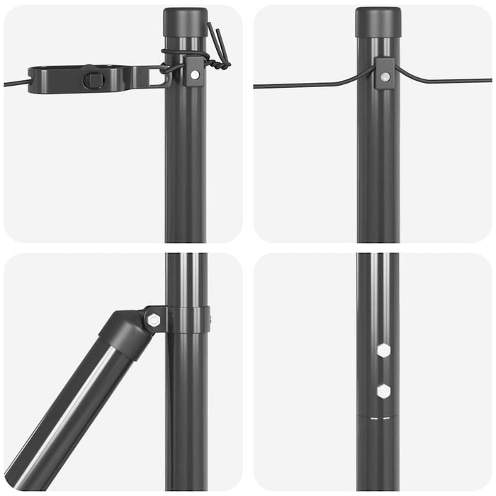 Stâlp de gard. 13 pcs Gri Oțel - WALTI WALTI
