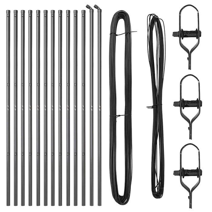 Stâlp de gard. 13 pcs Gri Oțel - WALTI WALTI