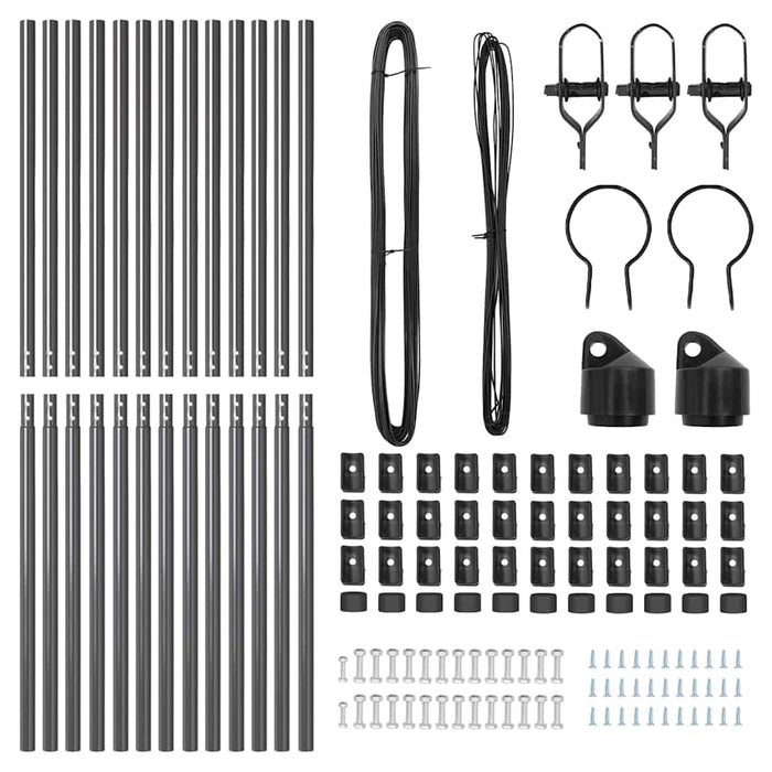 Stâlp de gard. 13 pcs Gri Oțel - WALTI WALTI