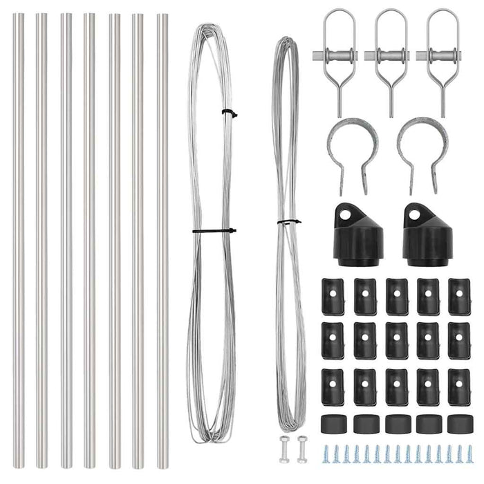 Stâlp de gard. 7 pcs Argintiu Oțel - WALTI WALTI